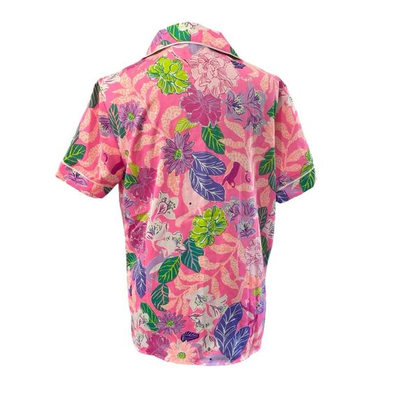 NWT! Lilly Pulitzer Teagan PJ Woven Top in Pink Isle - Size Small - Picture 6 of 6
